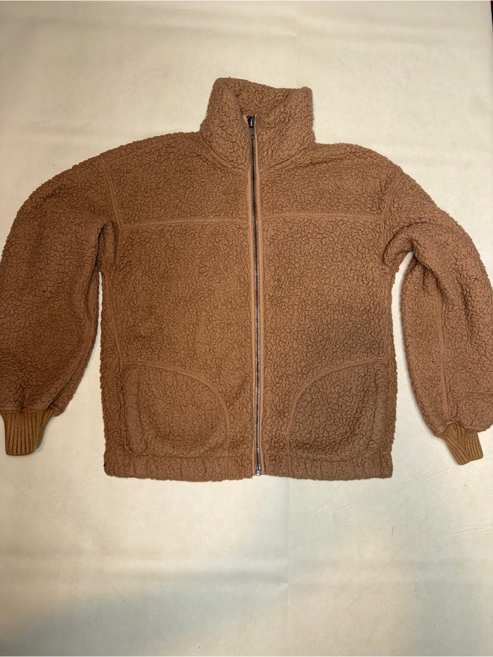 Abercrombie & Fitch Kids Brown Sherpa Zip-Up Jacket